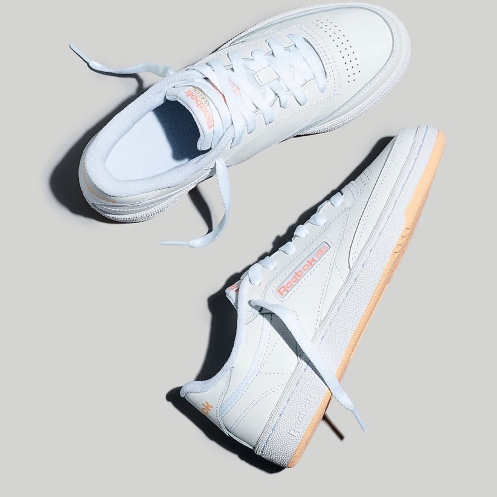 Reebok Club C 85 Sneakers White/Aura Orange Size M8.5/W10